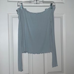 Blue off the shoulder top